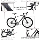 Illimitate Sport Performance Aluminum Gravel Bike Carbon Fork Shimano Tiagra 20 Speeds Road Bicycle Men Road Bikes For Men Bike Men Women Sport Bike Speed Bike Racing Bike Adult Bike City Bike XL 60cm