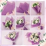 Qilery 243 Pcs Flower Bouquet Wrapping Paper Waterproof Floral Wrapping Paper Florist Supplies with Butterfly Decoration Crowns Ribbons Bouquet Pin Glue for DIY Craft (Cute Color)