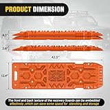 Nilight Recovery Off-road Traction Boards with Jack Lift Base Emergency Tire Ladder Mats For 4WD 4X4 Mud Sand Snow with 2PCS Mounting kit Carry Bag 2 leashes (Orange)