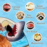 Shark Sushi Plate Ceramic Cute Japanese Blue Hand Painted Dinner Party Plates Food Safe Materials Soy Sauce Dumpling Bowl Chopstick Holder Large with Appetizer Birthday Plates Suitable for Microwave