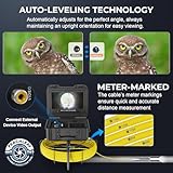 Sewer Camera Self-Leveling and Locator, 9'' HD Plumbing Cameras with Depth Marking, Zoom, and Adjustable Brightness LED Lights, Ideal for Drain, Pipes, Wells, Machinery, and Industrial Applications