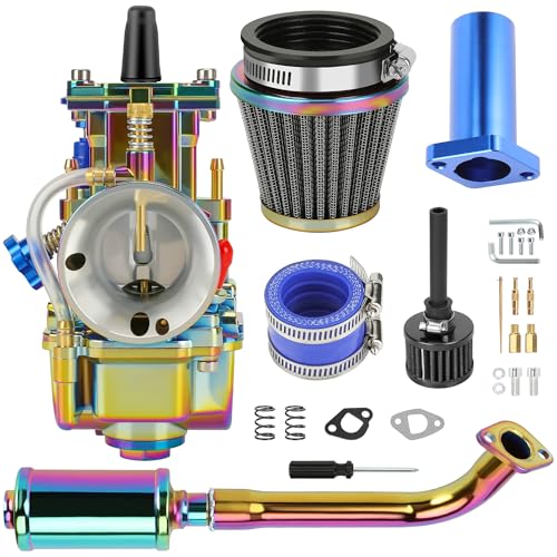 CILOYU PWK Carburetor 212cc Exhaust Pipe Muffler Kit Replacement for Predator 212 196cc 200cc 6.5hp Engine Coleman CT200U CT200U-EX BT200X KT196 Baja Warrior MB200 Mini Bike Go Kart Parts