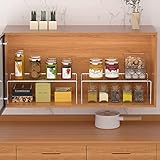 GEDLIRE Kitchen Cabinet Shelf Organizer Set of 6, Medium (13 x 9.4 inch) Metal Wire Pantry Storage Shelves, Dish Plate Racks for Cabinets, Freezer, Counter, Cupboard Organizers and Storage, Chrome