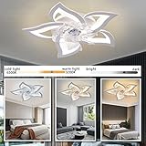 Bevenus Low Profile Ceiling Fan with Lights,110v Modern Dimmable Flower Shape, Remote Control/app Control,Timing 6 Gear Speeds Fan Ceiling Lamp.