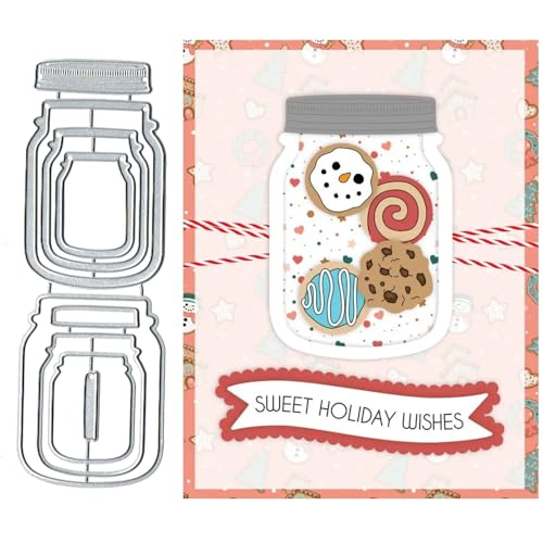 Jars Bottle Shaker Metal Die Cuts Cutting Dies, Jars Bottle Shaker Cutting Dies Paper Cards Cutting Dies Cut Stencils for DIY Embossing Card Making Book Tags Decorative Paper Dies Scrapbooking