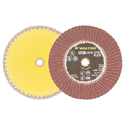 Walter 07Q462 4-1/2x7/8 Quick-Step Flex Flexible Flap Disc 120 Grit, 10 Pack