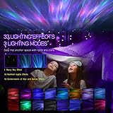 Northern Galaxy Light Aurora Projector with 33 Light Effects, Night Lights LED Star Projector for Bedroom Nebula Lamp, Remote Control, White Noises, Bluetooth Speaker for Parties(White)