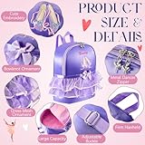 Sanwuta Cute Ballet Dance Bag Ballet Dance Backpack Kids Tutu Dress Bag Ballerina Backpack Recital Birthday Gifts for Girls(Purple)