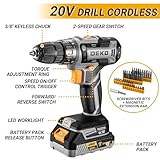 Cordless Drill Tool Kit Set: 20V Power Drill Tool Box with Battery Electric Drill Driver for Men Home Hand Repair Basic Toolbox Tools Sets Drills Case