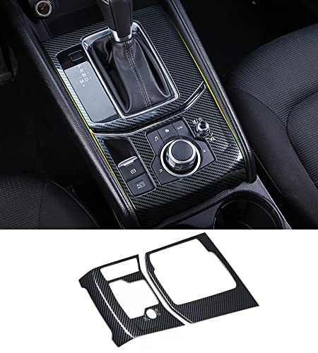 KELEIMAI Car Accessories Fit for Mazda CX-5 CX5 2017-2021 2022 2023 2024 2025Gear Shift Frame Panel Cover Trim Interior Decorative Protector (Carbon Fiber Style) Stainless Steel 2 PCS