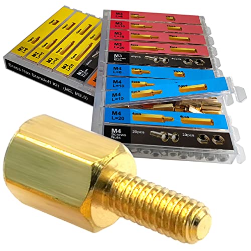 EEEEE (M2 M2.5 M3 M4) 572pcs Standoff Kit Standoff Screws Motherboard Circuit Board Standoff Assortment Nuts Male Female Hex Brass spacers & standoffs PCB standoffs Assortment Hex Spacer