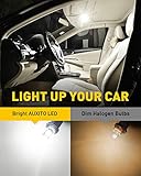 AUXITO 194 LED Bulb 6000K White 168 2825 W5W T10 Wedge 14-SMD Interior Car Bulbs Replacement for Dome Map Door Courtesy Trunk Parking License Plate Lights, 10 PCS