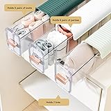 Mokylor 3 Pcs New Clear Wall Mounted Drawer Organizer, Wall Hanging Transparent Underwear Panties Storage Box Punch-Free Multifunctional Storage Box for Clothes, Socks (3PCS)