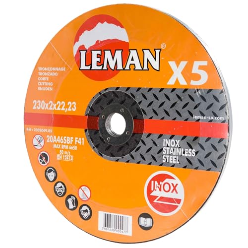 Leman 04307 Set of 5 Thin Iron Cutting Discs Diameter 230 mm