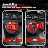 𝙊𝙧𝙞𝙜𝙞𝙣𝙖𝙡 | Tybasthe Push Start Button Cover, Car Engine Start Stop Button Cover Protector, Cool Car Accessories Interior Decor Sticker Motorcycle Key Ignition Switch Cover, Red