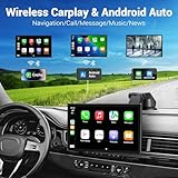 HAUXIY Wireless Apple Carplay Screen for Car 4K Dash Cam, 9" Portable Apple Carplay & Android Auto Car Stereo, with 1080p Backup Camera, GPS Navigation/Mirror Link/Voice Control/Bluetooth