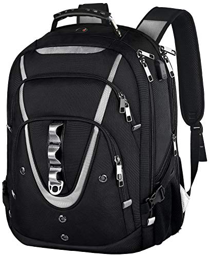 17 inch Laptop Backpack, Large Travel Backpack for Men Airline Approved with USB Charging Port and TSA Friendly, RFID Anti Theft Water Resistant Bookbag Fit for College High School Students Weekender