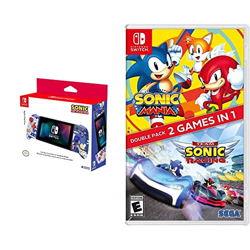 HORI Split Pad Pro Ergonomic Controller for Handheld Mode + Sonic Mania + Team Sonic Racing - Nintendo Switch
