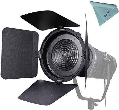 Fenxbzy NiceFoto Fresnel Lens Fresnel Mount with Honeycomb Grids Barn Doors for Aputure Light Storm 300D II,Aputure 60X,Amaran 300C,Amaran 200X S Series & Bowen-S Mount Light