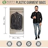 Party Bargains 40x25 Inch Clear Plastic Garment Bags, 100 Pack