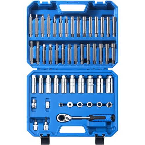 ZOMIYU 50 PCS Shock Absorber Strut Nut Removal Tool Steering Hub Suspension Strut Nut Socket Set Suspension Strut Spreader Tool Set Socket Wrench Set