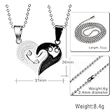 MAXVIN Matching Necklace For Couples Titanium Promise Love Stainless Steel Pendant Necklaces for Him,Her Jewelry Set Gifts for Anniversary-Heart Shape