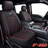 Aierxuan Car Seat Covers Front Set with Waterproof Leather Automotive Vehicle Cushion for Cars SUV Pickup Truck Fit for 2009 to 2025 Ford F150 Carhartt and 2017 to 2025 F250 F350 F450