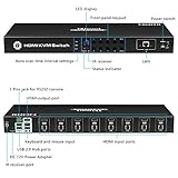 TESmart 8 Port HDMI KVM Switch 4K @ 30Hz with Standard USB 2.0, IR Remote Control | RS232 | LAN Port | Auto-Scan, etc with Rack Mount 4 Pcs 5ft/1.5m KVM Cable