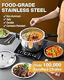 WantJoin Stainless Steel Pressure Cooker(Non-Aluminum),10 Quart Induction Compatible Pressure Cooker with Spring Valve Safeguard Devices,Compatible with Gas & Induction Cooker