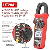 UNI-T UT201+/UT202+/UT203+/UT204+/UT202A+ AC/DC 600A/600V Digital Ammeter Clamp Meter DC AC for Measuring Ammeter Voltmeter Ohm Tester(UT204+)