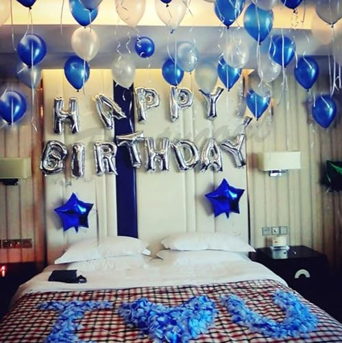 iPartycool 50Pcs Happy Birthday Balloon Decorations, 3D Premium Reusable Aluminum Foil Birthday Banner and Ecofriendly Big Star and Latex Balloons Set for Birthday Party Decorations and Supplies