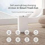 Airdeer Automatic Trash Can, 4 Gallon Self Sealing and Self-Changing Smart Trash Can, Motion Sensor, Touchless Garbage can with lid for Kitchen Bathroom Bedroom Office, 6 Refill Rings(A1, White)