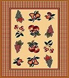 champion rugs Fruits Apple Grapes Pears Cherries Fruits Kitchen Carpet Area Rug (5’ 3” X 7’ 5”)