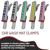 HI-TECH Car Wash Mat Clamps, Floor Mat Holders are Available in 6 Colors (4 Pack) (Red)