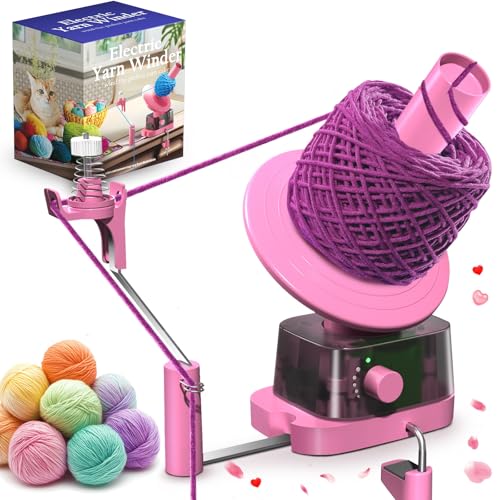 CozyBomB™ Yarn Winder | Electric Yarn Ball Winder, 13 oz Dual Strong Tension Knit Spinner for Crocheting, Automatic Crochet Wheel for Knitting Birthday Gift, Swift Weaving Ball Yarning Cake Roller