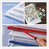 Janisfirst Mesh Zipper Pouch Document Bag, Plastic Zip File Folders,A4 Letter Size Waterproof Document Pouch for Office Supplies, Arts & Crafts Organizing Storage (10 Colors 40 Pack)