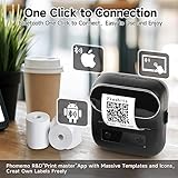 Phomemo M220 Portable Bluetooth Thermal Label Maker - 80mm Mini Printer with 3 Packs Label & Case, Compatible with Android/iOS for Home & Office Use