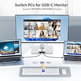 Cable Matters 20Gbps USB4 USB C Switch for 2 Computers, Support 8K@30Hz, 5K@60Hz, and 4K@144Hz, 140W PD, for Sharing a USB-C or Thunderbolt 4 Monitor or a USB-C or Thunderbolt 4 Docking Station