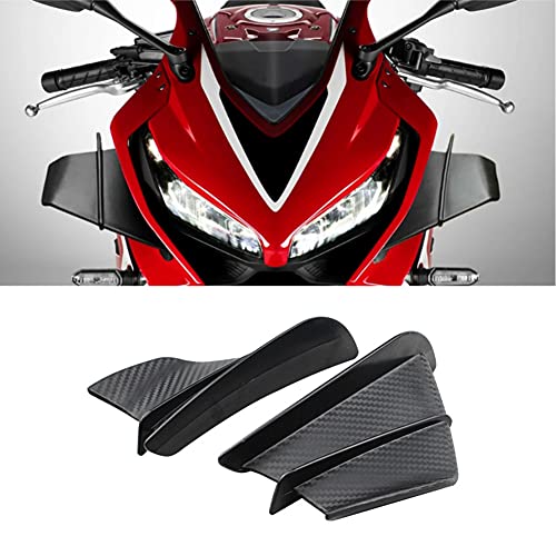 Motorcycle Winglet Carbon ABS Fiber Fairing Motorcycle Wing Aerodynamic Winglet Dynamic Spoiler Wings Universal Modification Accessory Motorcycle Wing Spoiler