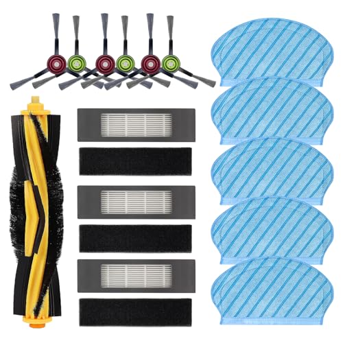 Main Brush Filter Mop Cloth Set For Ecovacs Deebot Ozmo 920 950 T5 N5 N8 T5 Max, T5 Power, T8/T8 AIVI/T8 Max/N7/N8+/N8 Pro/N8 Pro Plus/T9+, For Yeedi Vac 2 Hybrid Vacuum Cleaner Replacement Parts