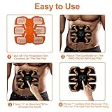 Abs Stimulator, Ab Stimulator EMS Abdominal Muscle Stimulator,Muscle Trainer,USB Rechargeable Gear for Abdomen/Arm/Leg,Ab Stimulator Equipment for Men Women,8 pcs Free Gel Pads