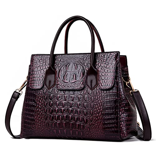 GMKQATG Shoulder Bags for Women Alligator Luxury Handbags Designer Women Messenger Bag Vintage Retro Tote (Purple)