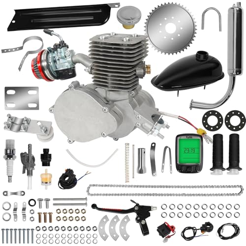 UBESTBOARD Bicycle Motor Kit 100cc 2 Stroke Engine Motorized Bike Motor Kit for 26"-28" Bicycles Petrol Gas Powered Bike Motor Kit Upgrade with Digital Speedometer & 3L Fuel Tank