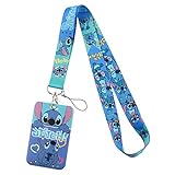 Cartoon Cute Anime Lanyard Keychain, Anime ID Badges Lanyard, Key Lanyard for ID Card Holder, Cell Phone Case（with Card B）