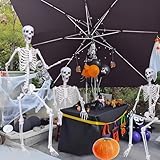 5.9Ft Halloween Skeleton Posable Skeleton Life Size Skeleton Plastic Full Body Human Skeleton for Halloween Decorations