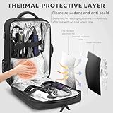 AUROTIER Barber Bag with Insulated Pocket, Portable Backpack for Clippers and Supplies, Travel Hairstylist Smart Bag with USB Charging Port, Water-resistant, Black