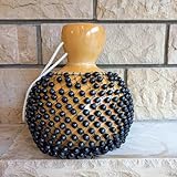 Black Beaded Gourd Shekere Instrument, Latin Agbe Instrument, Rhythm Instrument, Percussion Instruments, Gift for Mom