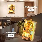 NUTCRACKER Sunflower Flower Building Set with Sensor Light, 3D Sunflower Van Gogh Painting Frame Wall Art Crafts for Home Office Decor, Flower Building Toy, Christmas Gift for Adult Girl (1166 Pieces)