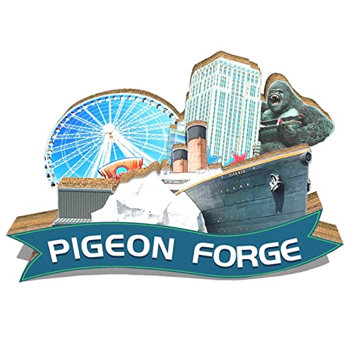 USA Pigeon Forge Magnet Fridge Magnet Wooden 3D Landmarks Travel Collectible Souvenirs Decoration Handmade