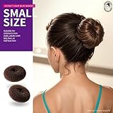 Teenitor Donut Hair Bun Maker Set - 7 Rings (1 Extra-Large, 2 Large, 2 Medium, 2 Small), 5 Elastic Bands, 20 Hair Pins, Dark Brown